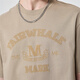 
Mark Huafei [pure cotton] short-sleeved T-shirt for men 25 spring and summer new round neck letters embroidered comfortable breathable loose men's T-shirt 701 khaki (silhouette version) S (height 155-165 weight 55-60)