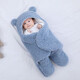 Racon Coral Fleece Quilt Baby Autumn and Winter Thick Baby Going Out Bed Maternity Room Anti-jump Sleeping Swaddle Bag Blue Split Legs Height Within 80cm 4-7 Months Baby