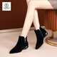 Woodpecker women's shoes women's genuine leather Martin boots women's 2025 new autumn and winter short boots women's boots plus velvet snow boots women's black plus velvet 35 standard size