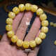 Xuanshi Zanghongge Russian beeswax bracelet full of honey white flower wax amber handmade old-style barrel beads single circle cultural toy for men and women beeswax old-style bracelet 12mm with certificate