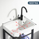XMSJ ceramic laundry basin stainless steel bracket table basin laundry pool with washboard balcony wash basin ultra-deep laundry sink pool 1048 single basin + drain