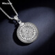 Miss JuJu men's platinum pendant pt950 platinum pendant Guanyin lotus pattern round pendant can rotate large tag small size 29-31g + delivery cotton lanyard