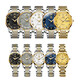Relojes de pareja de marca certificada de Olevs Swiss, un par de relojes mecánicos, relojes de hombres y mujeres, relojes de pareja modernos luminosos totalmente automáticos, versión mejorada de 6630, pareja blanca