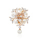 Chakra flower high-end women's new high-end pearl brooch suit decoration jewelry gift luxury goods rose gold