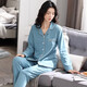 Modal Pyjamas für Frauen im Frühjahr und Herbst langärmelte Cardigan Revers Herbst und Winter Casual Large Size Core-Version für Outdoor Wear Home Clothing Set XT9902 L [100-120jin [Jin entspricht 0,5 kg]]