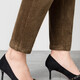 Ubers autumn and winter elastic corduroy harem pants for women with small feet pants carrot pants loose casual and velvet warm velvet pants for women brown (single layer) 9901 34 (waist circumference 2 feet 7)