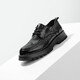 Belle Plissee Business Lederschuhe für Herren-Kuhläppchen Dicke alleinige formale Schuhe A1422AM4 Black-Furry 40
