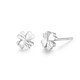 Mengjinyuan PT950 platinum earrings, heart-warming lucky four-leaf clover earrings, birthday gift for girlfriend, love four-leaf clover - about 1.75g