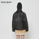 moussy 新品港风廓形皮衣飞行员夹克外套女028HAZ30-0201 020黑色 均码 00020/F