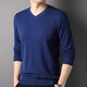 
Hengyuanxiang men's cashmere sweater autumn and winter new V-neck solid color men's Korean sweater casual middle-aged base sweater light gray 3XL 190/56/125