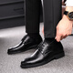 Augmentation invisible de hauteur intérieure de 8 cm Chaussures en cuir pour hommes Chaussures augmentant les chaussures en cuir d'automne British British Casual Black High Haut
