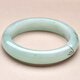 A thousand-year-old jade jade bracelet women's ice-bottom light green carved jade bracelet jade jade with certificate [Two models about 56 mm] QZC6169