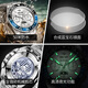 Oupinke watch men's fully automatic mechanical tourbillon casual business top ten brands green water ghost series waterproof men's watch Oupinke 3271-steel strip white water ghost default