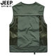 
Jeep (JEEP) summer quick-drying mesh vest men outdoor casual multi-pocket horse clip photography reporter fishing vest middle-aged large size khaki XL recommended weight 170 Jin [Jin equals 0.5 kg]