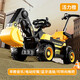 WORK BABY children's excavator toy car can be seated for men and women remote control electric excavator can be seated for large-sized engineering vehicle hook machine medium green dual drive + 7A battery + excavator arm electric excavator