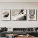 
Meiyouchun black, white and gray abstract art sofa background wall decoration painting high-end living room hanging painting modern simple triple mural JD13782 left and right 30*40 middle 60*40