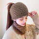 Rongxia gray hair headband cover knitted headband women's wide-brimmed headband winter scarf scarf headband plush knitted khaki