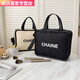 New internet celebrity super popular ins waterproof canvas cosmetic bag portable large capacity skin care product storage wash travel bag black large size