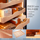 Meijing (raching) C330A solid wood constant temperature and humidity cigar cabinet, precise temperature control and humidity control humidifier, real air-cooled, frost-free household cigar cabinet, starry sky black (Spanish cedar wood shelf)