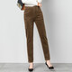 Ubers autumn and winter elastic corduroy harem pants for women with small feet pants carrot pants loose casual and velvet warm velvet pants for women brown (single layer) 9901 34 (waist circumference 2 feet 7)
