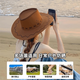 Travel Western Cowboy Hat Women's Summer Hot Girl Sun Hat Large Brim Sun Protection Hat Women's Street Style Rider Hat Dark Brown [One Size Fits All] Adjustable with Cord No Specifications