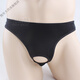 Männer sexy Unterwäsche von Männern, glatte und eisige Seide Perspektive Vordere Loch hohl Tanga-Unterwäsche, sexy Unterwäsche, T-Pants, Sex, dunkelblau, gleichmäßige Größe