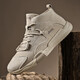 Jeep Herrenschuhe Leichte Kee-Resistante Jeep 2025 Frühlings- und Sommer-Martin Boots Herren Soft Sohle Mid-Top Flat Casual Schuhe Echte Lederschuhe Herren Sandfarbe (Empfohlen von Ladenmanager) 40