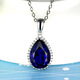Prodigal Heart Sapphire Pendant 925 Silver Plated 18K Gold Tanzanite Color Treasure Shape Colored Gemstone Necklace Necklace for Women Water Drop Figure 0 Carat Picture Color No. 0 Pendant Without Chain
