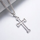 TTMIX platinum pendant for men platinum pt950 cross frosted pendant with anti-slip design on the back 5.1-5.3g + leather cord