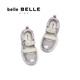 Belle Fashion Contrast Color Dad Shoes Girls Mall Same Style Velcro Casual Shoes A6501B75 Purple 34 (220mm)