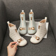
Vinoa Girl Princess Short Boots 2024 Autumn and Winter New Korean Children's Boots Fashionable Baby Girl Single Boots Plus Fleece Martin Boots Apricot Single Little Little Little Little Little Little Little Little Little Length 19.7cm