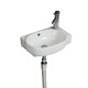 Small apartment mini washbasin single basin wall-mounted bathroom balcony ceramic ultra-narrow ultra-small washbasin basin C type (42 long * 28 wide) with hot and cold faucets