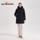 Shirron Mid-Longgent Down Jacket for Women Simple y versátil Armband Autumn and Winter Jacket 13567 Xuanqing Black XL