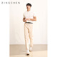 Zingchen [machine lavable Henry Neck Sleeves courte] T-shirt à manches courtes tricotées