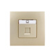 El marco de acero del panel de zócalo del interruptor está hecho de Yipiao Gold One-abre un paquete familiar de tres orificios de tres hoyos 16 A, doble control con alambre AU13553-PG