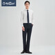 Jinlilai [nanofreies Eisen/Anti-Falten] Frühling und Herbst Langarm Shirt Herrengeschäftshemd Solid Color-White 00L1 L