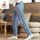 Pantalones de lino de espantapájaros para los hombres delgados chinos de verano para hombres sueltos de pierna ancha de nueve piernas de algodón de moda