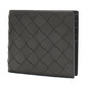 BOTTEGA VENETA 葆蝶家 BV 男士石墨色皮革编织短款钱包钱夹 605721 VCPQ4 1445
