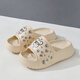 Otoño Summer grueso Suelas gruesas para mujeres en el verano Cartoon Lindo Bear pareja Sandalias Baño para hombres Ni-Slip Wear Caki 36-37 (235 mm)