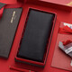 Pier Cardin Wallet Herren Langer Geschenkbox Top-Schicht Cowide 2-fach Ticket Clip Business Wallet Vatertag Geschenk Schwarz