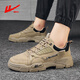 Huili men's shoes for autumn and winter men's low-top work shoes British mountaineering Martin boots casual shoes Khaki 44