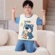 Emberlove Boy Pyjamas reine Baumwollkinder Frühling und Herbst Dünne kurzärmelige Hose Anzug Big Children Teenager Jungen Klimaanlage Home Kleidung N9901 [kurze Länge] 175 größere Version l Größe