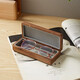 Original intention is like snow black walnut glasses box solid wood glasses storage box anti-pressure portable gift wooden box eye box wooden black walnut glasses box
