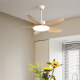 
Beautiful lamps and Guangdong Zhongshan lamps simple modern fan lamp restaurant chandeliers cream wood style dining room dining table fan chandeliers full spectrum 46-673A absorb black top dark wood grain leaves