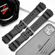 Taige Shiya adapts to Casio watch strap MCW-100H/110H/W-S220/HDD-S100 black resin watch strap convex black black buckle 16mm