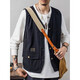 
Didisha Japanese retro work vest men's summer thin loose multi-pocket layered jacket sleeveless vest vest men's trendy B14 work vest [khaki] 3XL