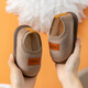 Lekali children's cotton slippers for small and medium-sized children in winter warm indoor soft-soled cotton slippers fine fluff baby anti-slip heel cotton shoes light brown plus velvet 15 suitable for feet 13.9-14.8cm long
