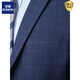 ROMON Plaid Groom's Suit Men's Three-piece Slim British Suit Korean Style Casual Wedding Dress Wedding 2271 Blue Two-piece Suit S 165