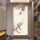 格绿美新中式入户玄关柿子事事如意装饰画客厅墙画走廊挂画竖版 W687 装好框40*80厘米单幅价