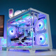 航嘉S960暴风雪全视版海景房电脑机箱台式主机m-atx白色360/240水冷920迷你4070 +棱镜4pro黑色风扇*9 单机箱（支持M-ATX主板/360水冷）
